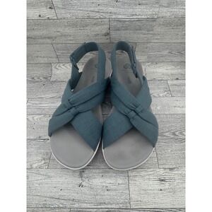 Clarks Cloudsteppers‎ Women's Cross Strap Adjustable Sandals Blue Size 8.5 M